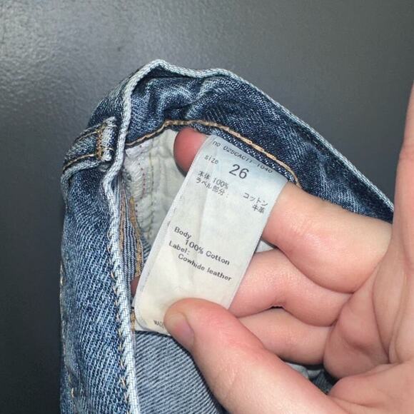 Moussy Latrobe Tapered Skinny Jeans Distressed Knee Medium Wash Blue Size 26 - Picture 8 of 9